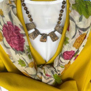 Leopard Beaded Necklace and Earrings Set NWT